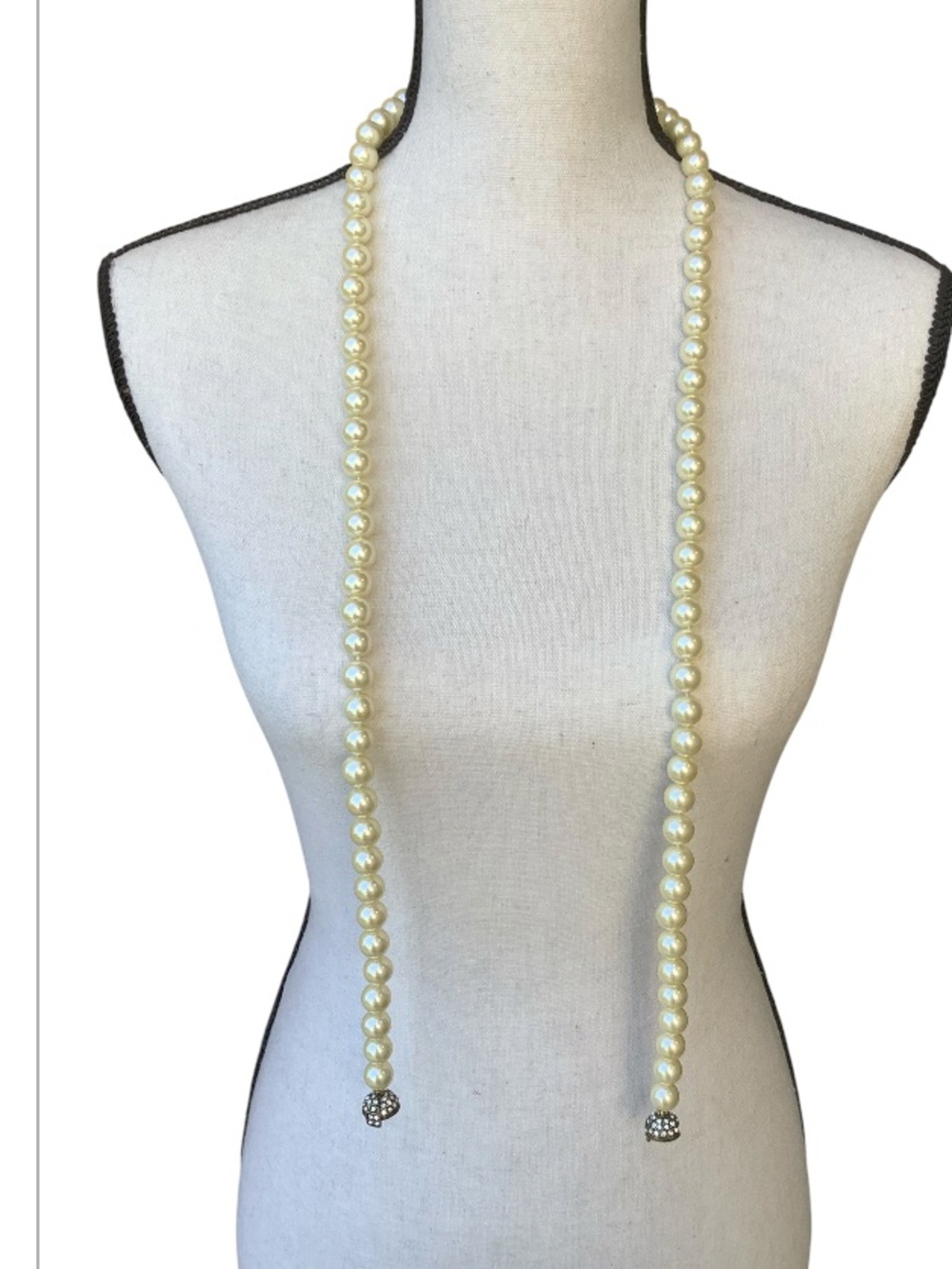 Heidi Daus 40” faux Pearl Swarovski Crystal Necklace - Picture 5 of 8